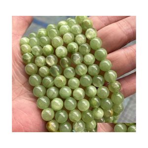 Sten 4/6/8/10/12mm rund naturliga s￶dra jade p￤rlor diy l￶s gr￶n p￤rla f￶r smycken g￶r armband strand 15 111 Q2 droppleverans dhndq