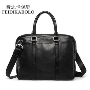 FEIDIKABOLO Famous Brand Business Men Briefcase Bags Man Shoulder Bag Leather Laptop Simple Men's Handbag bolsa maleta281r
