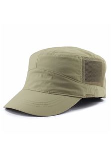 Ball Caps Oversize Mesh Flat Top Cap Adult Summer Outdoor Thin Polyester Hat Men and Women Big Size Military Army Cap 5560cm 6066cm 230206