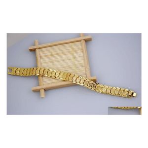Bracelets de charme Planilha bonita para homens Bracelet Bracelet Solid Watch Chain Link 8.3inch Gold Charms Drop Delivery J￳ias DHBL1
