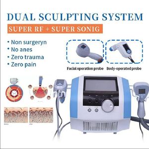 2023 Beauty Machine Portable Ultrasonic Body Slant Viktminskning Face Lyft Waesen Salon Use Machine med 2 handtag till salu