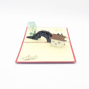 Cartões de felicitações Business Creative Gift Sull 3D Made Up Laser Cut Invitations Vintage Custom With Envelope