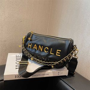 2023 Purses Clearance Outlet Online Sale Women Texture Letter Decoration Broadband One Shoulder Crossbody Large Capacity Dumpling Western Fashion Women's Bag