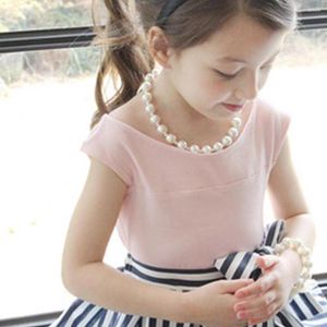 Necklace Earrings Set Fashion Children Romantic Pearl Jewelry For Simulated Bracelet Little Girl's Toy Birthday Party