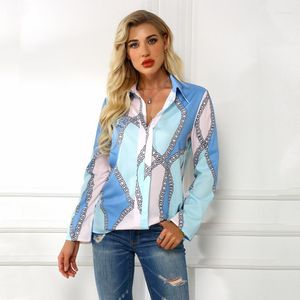 Women's Blouses Fashion Woman 2023 Tops Women Blouse Stripe Print Casual Long Sleeve Office Lady Shirts Female Clothing Camisas De Mujer