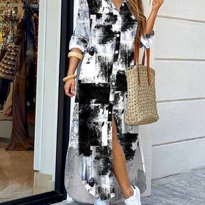 Einzelhandel Plus Größe 3xl 4xl 5xl Casual Kleider Frauen Maxi Kleid Desinger Kleidung Mode Druck Rock Langes Kleid