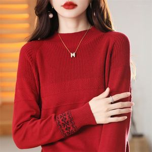 T-shirt da donna Autunno Moda Hollow Pullover da donna O-Collo Camicia a maniche lunghe Maglione femminile Maglioni Tee Top in maglia di cotone Camicetta