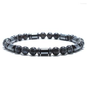 Strand pärlstavsträngar modearmband för män 6mm naturlig hematit karta tiger ögon Braclet Male Braslet Christmas Gift Boyfriend Make