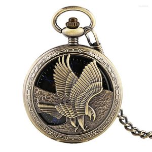 Pocket Watches 10st/Lot Fast Shpping Hollowed Eagle Mechanical Watch Top Quality Men Women Vintage Wholesale