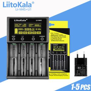 携帯電話充電器1-5PCS liitokala lii-m4s lii-m4 18650スマートチャージャーLCDディスプレイ26650 21700 32650 20700 21700 16340 AA AAAバッテリー230206