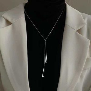 Pendant S Silver Color Hollow Triangle For Women Pull Sweater Chain Geometric Necklace Jewelry Gifts 0206