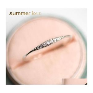 Cluster Rings Minimalism Cute Crystal Rhinestone Finger Ring Rose Gold Engagement For Women Fashion Er Wedding Jewelry Drop Delivery Dhefx