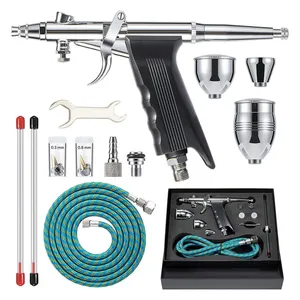 Tattoo Supplies Airbrush Kit Body Painting Nail Art Oxygen Spray Handle Double Action Airbrush Gun with 0.3mm 0.5mm 0.8mm Needles