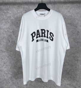 xinxinbuy Maglietta da uomo firmata 23ss Paris stampa grande manica corta in cotone donna nero bianco verde marrone XS-L