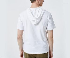 Męskie koszule T Hoddies 2023 Summer Casual Cotton Mens Top Tes Solid Color Slim Fit Shirt Short Sleeve
