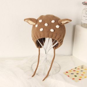 Hats Girls Baby Knitting Soft Fashion Winter Girl Kids Ball Caps Children Cartoon Ear Casual Accessories