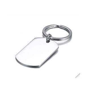 Charms Custom Personalized Engraving Stainless Steel Charm For Necklace Keychain Fashion Blank Dog Tag Military Pendant Diy Polished Dhu1M