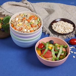 ボウル5pcs/set環境に優しい小麦ストロー家庭用ライスサラダ壊れやすい子供ボウルセットホームキッチン