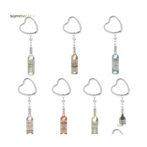 Key Rings Personality Design Resin Beer Bottle Beverage Chain Mobile Phone Bag Pendant Heart Ring Small Simation Jewelry Drop Deliver Dhmcn