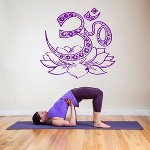 Wall Stickers Art Sticker Om Symbol Yoga Lotus Flower Removeable Decal Bedroom Living Room Home Decoration ArtPoster ZX475Wall StickersWall