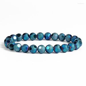 Strand pärlstav strängar mode fakturerade kvartspärlor armband för kvinnor reiki kristall handgjorda par män naturliga energisten smycken pulsera