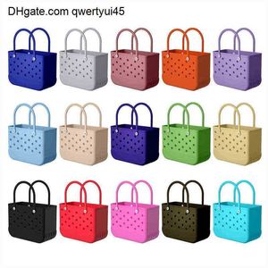 qwertyui45 Rubber Beach Bags EVA with Hole Waterproof Sandproof Durable Open Silicone Tote Bag for Outdoor Beach Pool Sports