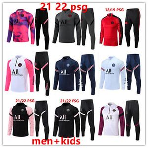 21/22 PSGS Football Tracksuit 2021 2022 2023 클래식 스타일 파리 MBAPPE 플레이어 버전 훈련복 하프 풀 긴 소매 세르지오 라모스 icardi 성인 어린이