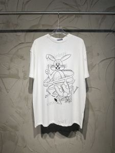 xinxinbuy m￤n designer tee t shirt 23ss paris kanin graffiti blomma tryck kort ￤rm bomull kvinnor svart vit gr￶n brun xs-2xl