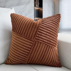 Travesseiro dunxdeco caramelo cor joga quente madrugada travesseiro de retalhos de travesseiro de luxo de luxo sala de estar de cama de cama