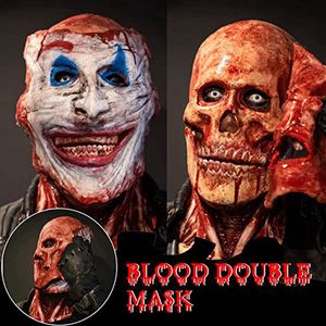 Party Masks Halloween Mask Halloween Horror Split Face Drag Ball skrämmande Scary Props Carnival Party Adult Supplies 230206