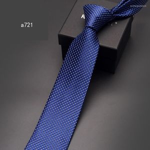 Fliege Hohe Qualität 2023 Mode Männer Casual Formale Anzug 7 cm Weiß Dot Twill Krawatte Hochzeit Party Krawatten Designer mit Geschenkbox