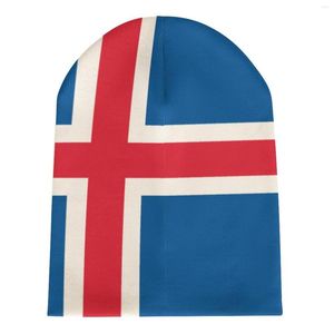 Berets Nation Iceland Flag Country Knitted Hat For Men Women Boys Unisex Winter Autumn Beanie Cap Warm Bonnet