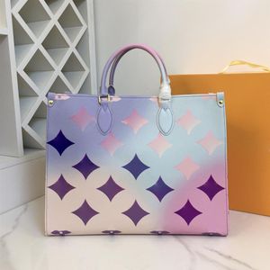 Spring in the City Women Luxurys Designers totes Bags onthego GM Sunrise Pastel Handbag Gradient Shouder Shoping Bag Genuine Ladie219j