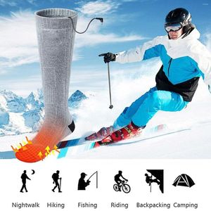 Mulheres meias de inverno Aquecimento ciclismo de snowboard meias aquecidas para homens 3 Configurações de aquecimento Recarregável elétrico elétrico