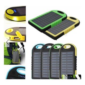 Solar Accessories Haoxin Led Panel Portable Waterproof Power Bank 12000Mah Dual Usb Battery Cell Phone Charger Drop Delivery Lights Dhoz5