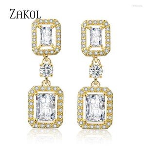 Dangle Earrings & Chandelier Trendy High Quality Cubic Zirconia Square For Women Wedding Dinner Casual Birthday Gift Jewelry EP2367Dangle Ch