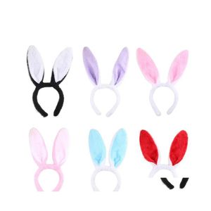 Fasce Cute Fluffy Rabbit Ears Fascia per le donne Halloween Pasqua Cosplay Fascia per capelli Copricapo Accessori per capelli coniglietto femminile 2171 T Dhjcw