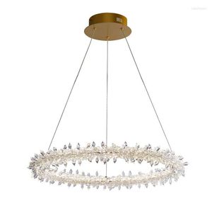 Hänglampor JUBILANT Luxury Round Crystal Chandelier LED Lamp AC110V 220V Modern Home Villa Decoration Lighting Shop Lights Guld