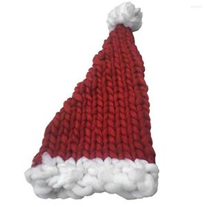 Juldekorationer Knittande hatt Santa Claus Hats Gift Wool Warm Long Tail Handmade för pojkar flickor barn barnhuv