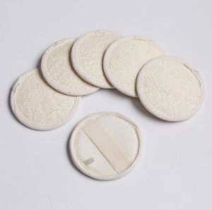 DHL 300 Stück Badebürste, runde Form, natürliches Luffa-Pad, Rückenpolster, Luffa-Schwamm, Bad, Dusche, Gesicht, Körper, Peeling, Bad-Pad, 8 cm x 8 cm, SN626