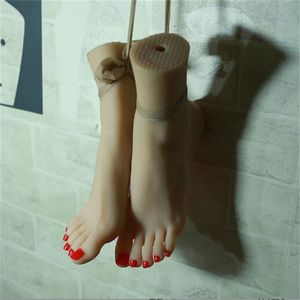 2023 Real Adult Toys Male Foot Mannequin Solid Silica Gel Holes Shoe Blood Vesse Silicone Photography Stocking Model Toe Bone Version Masturbation E113