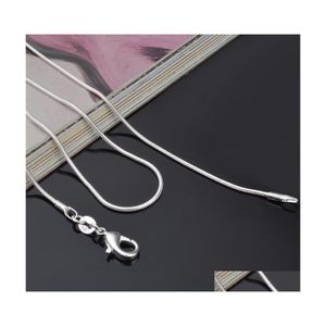 Kedjor toppkvalitet 50 st 925 sterling sier sl￤t ormhalsband hummer clasps kedja smycken fynd storlek 1 mm 16 tum 24 232 dhpli