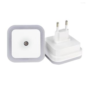 Night Lights Mini LED 0.5W Light Control Auto Sensor Baby Bedroom Lamp Square White Yellow AC110-220V For US EU A2