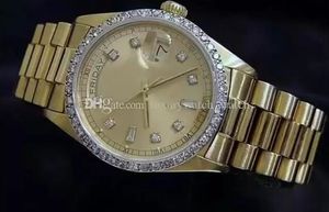 With original box Luxury Fashion WATCHES High-Quality 8k Yellow Gold Diamond Dial & Bezel 18038 Automatic Mens Men's Watch 2023