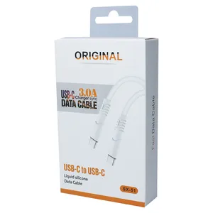 Cabos USB-C para USB-C Cabos micro USB Tipo C Cabo de carregamento rápido Linha de dados de silicone macio para smartphones Android Samsung Huawei