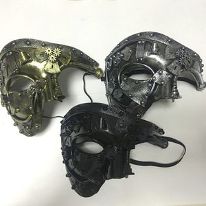 Party Masks Punk Style Venetian Mask Helmet Mechanical Men Steampunk Phantom of the Opera Halloween Cosplay Costume Face 230206