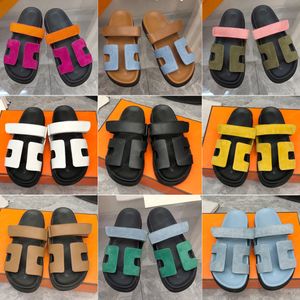 Designer Chypre slippers men's women's beach sandals classic Buckle summer non-slip outdoor leather flip-flops one foot stirrup lazy casual shoes large size 35-45