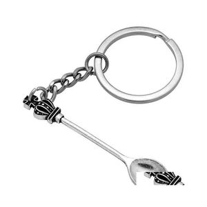 Key Rings Wonderland Crown Inspired Mini Tea Spoon Snuff Chains Keychain Personality Creative Jewelry Drop Delivery Dhemk