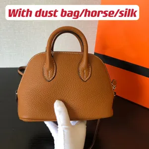 Bolsa tiracolo Mini Bolide 1923 Evercolor Couro Genuíno Ferragens Prata Lady Top Alça Boliche Bolsa de Ombro 9 Cores Com Alças/Saco de Pó/cavalo/Seda