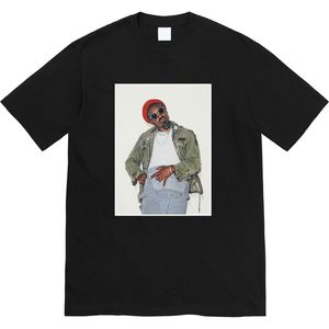 23SS Andre 3000 Mulheres Mens Camisetas Caixa Clássica Andre Benjamin Figura Impressa Verão Manga Curta Moda Casual Respirável Hip Hop High Street Tee TJMJYWTX68